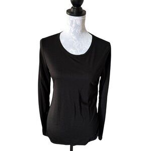 IBEX Womens Black Long Sleeve Merino Wool Next To Skin Medium